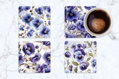 Pansy Flowers Square Coasters | Square Coaster Sublimation Product Image 1