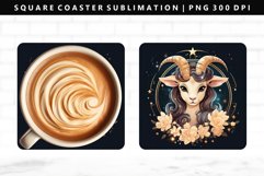 Capricorn Square Coaster Design | Square Coaster PNG Product Image 1
