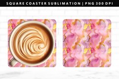 Alcohol Ink Square Coaster Design | Square Coaster PNG Product Image 1