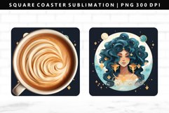 Aquarius Square Coaster Design | Square Coaster PNG Product Image 1