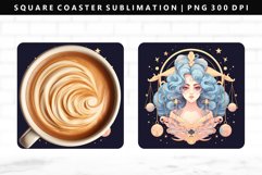 Zodiac Sign Square Coaster Design | Square Coaster PNG Product Image 1