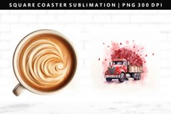 Truck Square Coaster Design | Square Coaster PNG Product Image 1