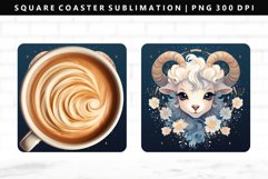 Aries Square Coaster Design | Square Coaster PNG Product Image 1