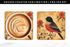 Hanafuda Square Coaster Design | Square Coaster PNG Product Image 1