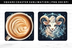 Capricorn Square Coaster Design | Square Coaster PNG Product Image 1