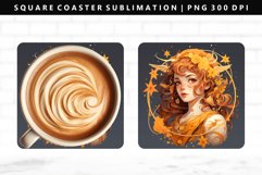 Zodiac Sign Square Coaster Design | Square Coaster PNG Product Image 1