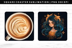 Zodiac Sign Square Coaster Design | Square Coaster PNG Product Image 1