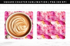 Alcohol Ink Square Coaster Design | Square Coaster PNG Product Image 1