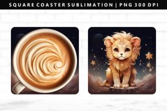Zodiac Sign Square Coaster Design | Square Coaster PNG Product Image 1