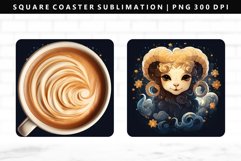 Aries Square Coaster Design | Square Coaster PNG Product Image 1