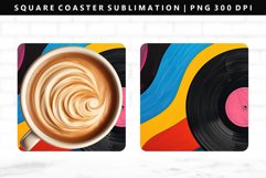 Retro Pop Art Square Coaster Design | Square Coaster PNG Product Image 1
