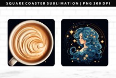 Aquarius Square Coaster Design | Square Coaster PNG Product Image 1