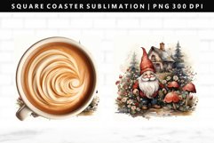 Gnome Square Coaster Design | Square Coaster PNG Product Image 1