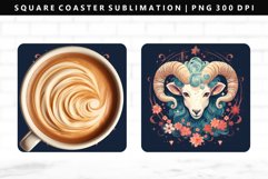 Aries Square Coaster Design | Square Coaster PNG Product Image 1