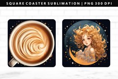 Virgo Square Coaster Design | Square Coaster PNG Product Image 1