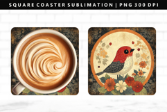 Hanafuda Square Coaster Design | Square Coaster PNG Product Image 1