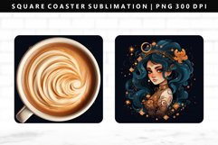 Zodiac Sign Square Coaster Design | Square Coaster PNG Product Image 1