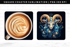 Capricorn Square Coaster Design | Square Coaster PNG Product Image 1