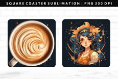 Zodiac Sign Square Coaster Design | Square Coaster PNG Product Image 1