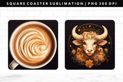 Taurus Square Coaster Design | Square Coaster PNG Product Image 1
