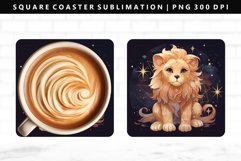 Zodiac Sign Square Coaster Design | Square Coaster PNG Product Image 1