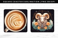 Aries Square Coaster Design | Square Coaster PNG Product Image 1