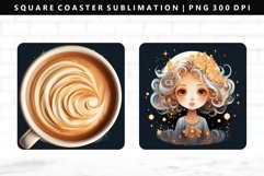 Virgo Square Coaster Design | Square Coaster PNG Product Image 1