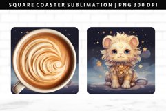 Zodiac Sign Square Coaster Design | Square Coaster PNG Product Image 1