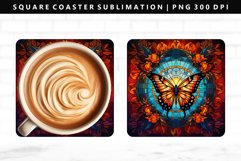 Butterfly Square Coaster Design | Square Coaster PNG Product Image 1