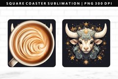 Taurus Square Coaster Design | Square Coaster PNG Product Image 1