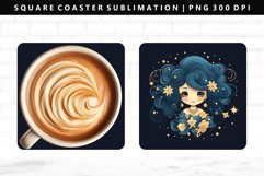 Aquarius Square Coaster Design | Square Coaster PNG Product Image 1