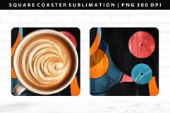 Retro Pop Art Square Coaster Design | Square Coaster PNG Product Image 1