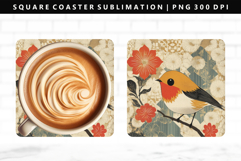 Hanafuda Square Coaster Design | Square Coaster PNG Product Image 1