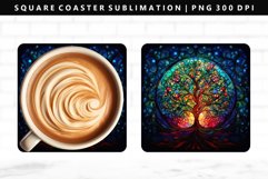 Tree Square Coaster Design | Square Coaster PNG Product Image 1