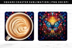 Butterfly Square Coaster Design | Square Coaster PNG Product Image 1