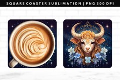 Taurus Square Coaster Design | Square Coaster PNG Product Image 1