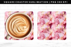 Alcohol Ink Square Coaster Design | Square Coaster PNG Product Image 1