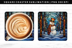 Snowman Square Coaster Design | Square Coaster PNG Product Image 1