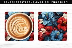 Flower Square Coaster Design | Square Coaster PNG Product Image 1