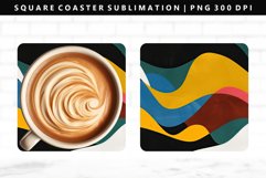 Retro Pop Art Square Coaster Design | Square Coaster PNG Product Image 1