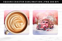 Truck Square Coaster Design | Square Coaster PNG Product Image 1