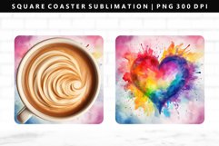 Heart Square Coaster Design | Square Coaster PNG Product Image 1