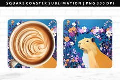 Capybara Square Coaster Design | Square Coaster PNG Product Image 1