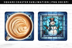 Snowman Square Coaster Design | Square Coaster PNG Product Image 1
