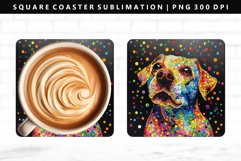 Funny Dog Square Coaster Design | Square Coaster PNG Product Image 1