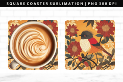 Hanafuda Square Coaster Design | Square Coaster PNG Product Image 1