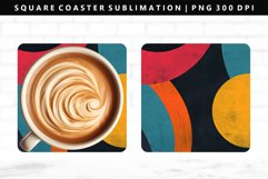 Retro Pop Art Square Coaster Design | Square Coaster PNG Product Image 1