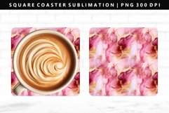Alcohol Ink Square Coaster Design | Square Coaster PNG Product Image 1