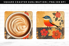 Hanafuda Square Coaster Design | Square Coaster PNG Product Image 1