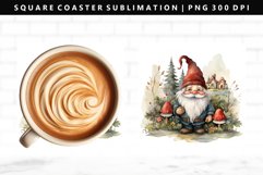 Gnome Square Coaster Design | Square Coaster PNG Product Image 1